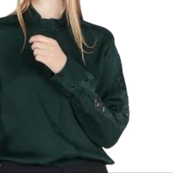Sandro green Verden lace inset blouse small new - Picture 1 of 11